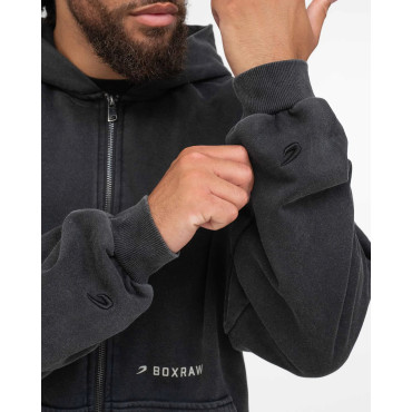 Zip Up Hoodie BOXRAW Sparring Club – black