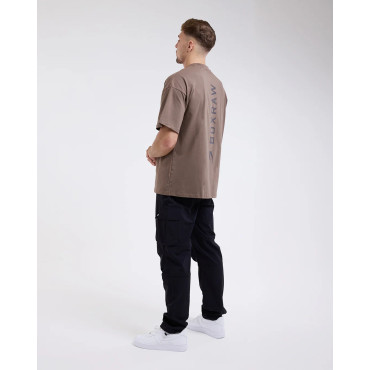 T-shirt BOXRAW Lineal Oversized - brown