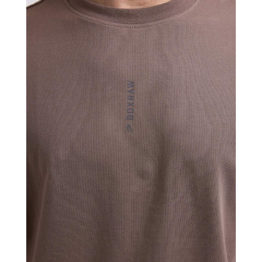 T-shirt BOXRAW Lineal Oversized - brown