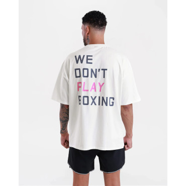 Tričko BOXRAW We Don't Play Boxing - bílé / růžové
