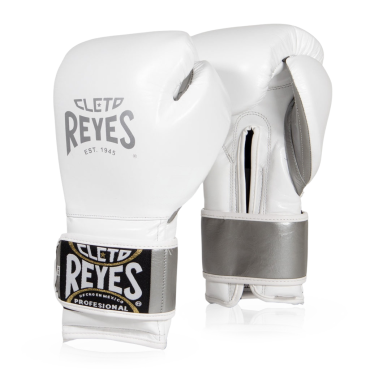 Boxerské rukavice Cleto Reyes Hook and Loop - bílé / stříbrné