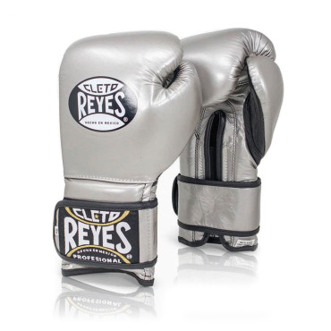 Boxerské rukavice Cleto Reyes Hook and Loop - stříbrné