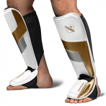 Shin guards Hayabusa T3 Full-Back - white / gold