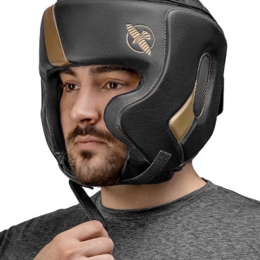 Helma Hayabusa T3 Chinless - černý / zlatý