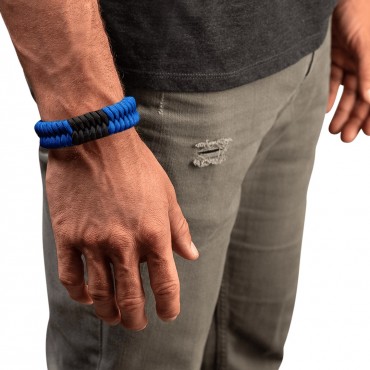 Náramek Hayabusa Jiu Jitsu Paracord - modrý pásek