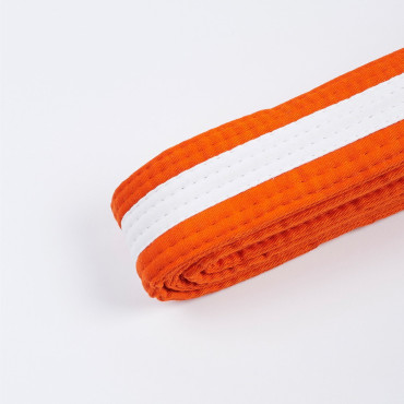 Children's belt for BJJ kimono MANTO TAG - orange with white stripe