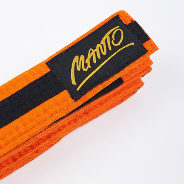 Children's belt for BJJ kimono MANTO TAG - orange with black stripe