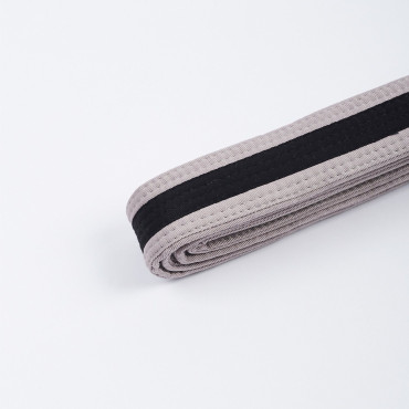 Children's belt for BJJ kimono MANTO TAG - grey with black stripe