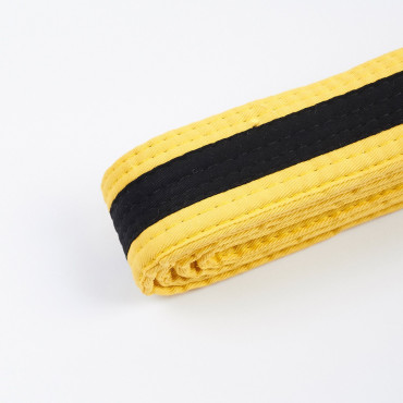 Children's belt for BJJ kimono MANTO TAG - yellow with black stripe