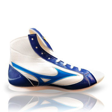 Boxerské boty Mizuno Mid-Cut - bílé / modré