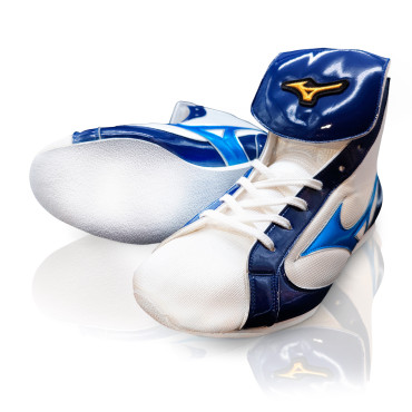 Boxing shoes Mizuno Mid-Cut - white / blue