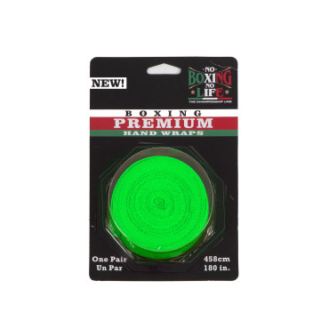 Hand wraps No Boxing No Life - neon green