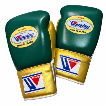 Zápasové boxerské rukavice Winning - zelené / zlaté