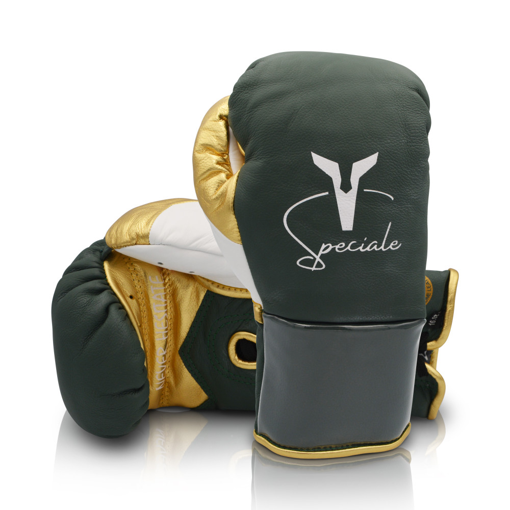 Boxerské rukavice Ares Speciale - zelené / zlaté