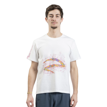 Azza Fencing Pattern Electric T-Shirt – White