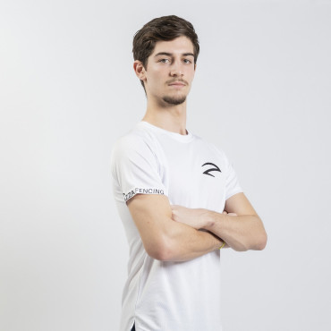 Azza Fencing Pattern Black Performance T-Shirt - Logo