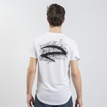Azza Fencing Pattern Black Performance T-Shirt - Logo