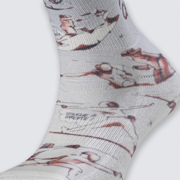 Fencing Socks Azza Touch Me If You Can - White / Blue