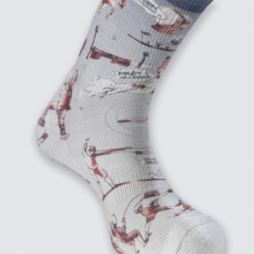Fencing Socks Azza Touch Me If You Can - White / Blue