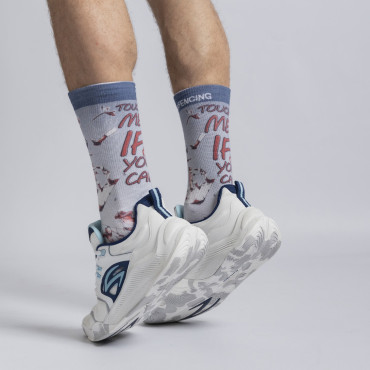 Fencing Socks Azza Touch Me If You Can - White / Blue