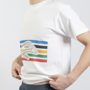 Azza Fencing Pattern Olympic T-Shirt – White