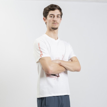 Azza Fencing Pattern Black T-Shirt – White