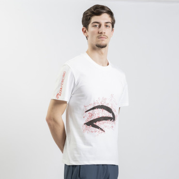 Azza Fencing Pattern Black T-Shirt – White