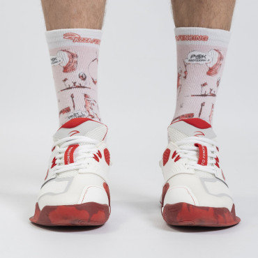 Fencing Socks Azza Touch Me If You Can - White / Red