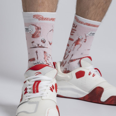 Fencing Socks Azza Touch Me If You Can - White / Red