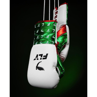 Boxerské rukavice Fly Superlace LIGHTNING - zelená / bílá