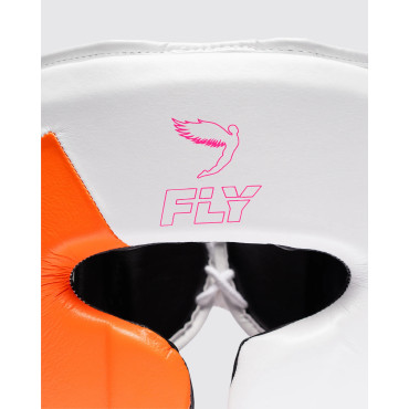 Boxerská helma Fly KNIGHT X - bílá / oranžová / růžová