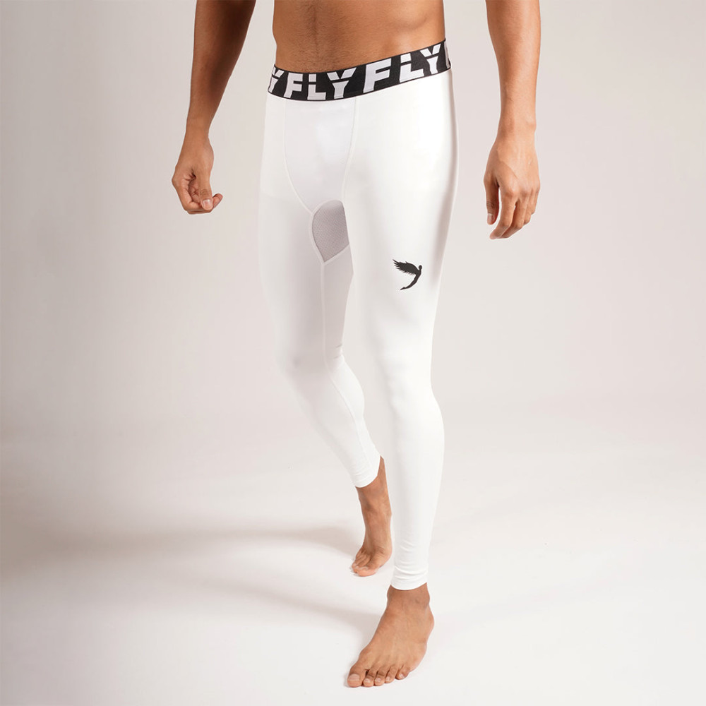Pánské sportovní legíny Fly - bílé