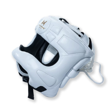 Boxing headgear HIT N MOVE with nose guard - white
