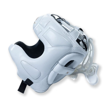 Boxing headgear HIT N MOVE with nose guard - white