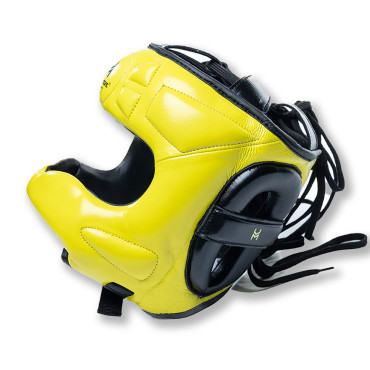 Boxing headgear HIT N MOVE with nose guard - yellow