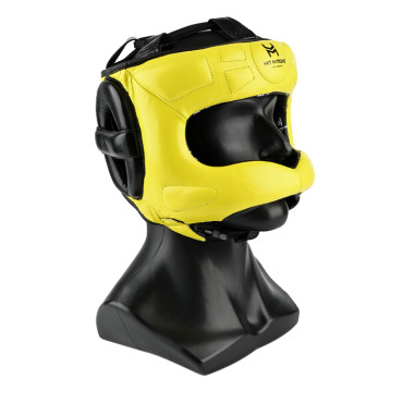 Boxing headgear HIT N MOVE with nose guard - yellow