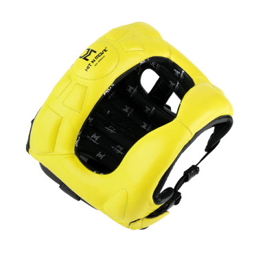 Boxing headgear HIT N MOVE with nose guard - yellow