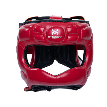 Boxing headgear HIT N MOVE with nose guard - red