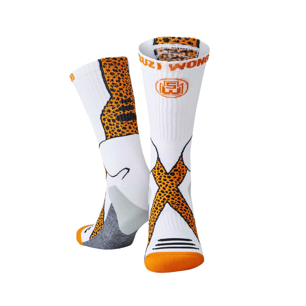 Boxing socks SUZI WONG Wild Cheetah - white