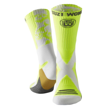 Boxerské ponožky SUZI WONG Skulls - neonově zelené