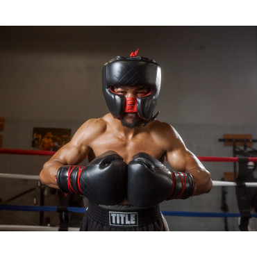 Boxing headgear TITLE Ko-Vert - black