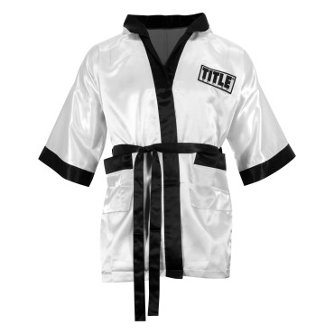 Boxerský krátký župan TITLE Boxing - bílé / černé