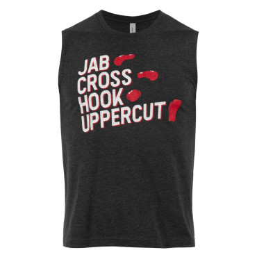 TITLE Boxing Jab Cross Muscle Tank - black