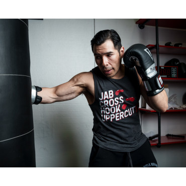 TITLE Boxing Jab Cross Muscle Tank - black