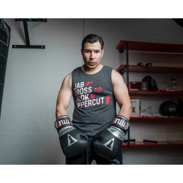 TITLE Boxing Jab Cross Muscle Tank - black