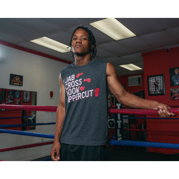 TITLE Boxing Jab Cross Muscle Tank - black